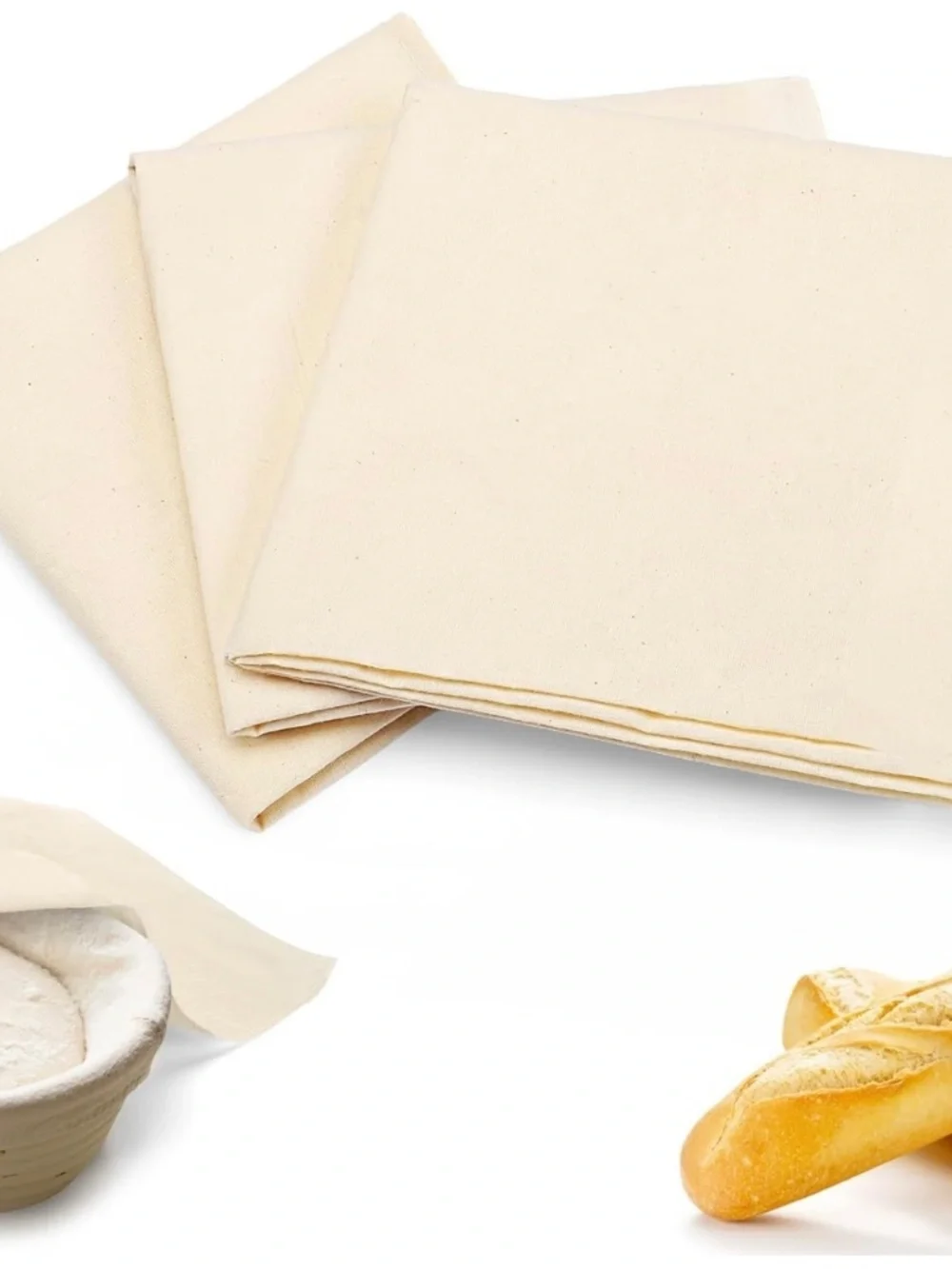 3Pc Sourdough Bread Proofing Cloth Set 28x28 Cotton